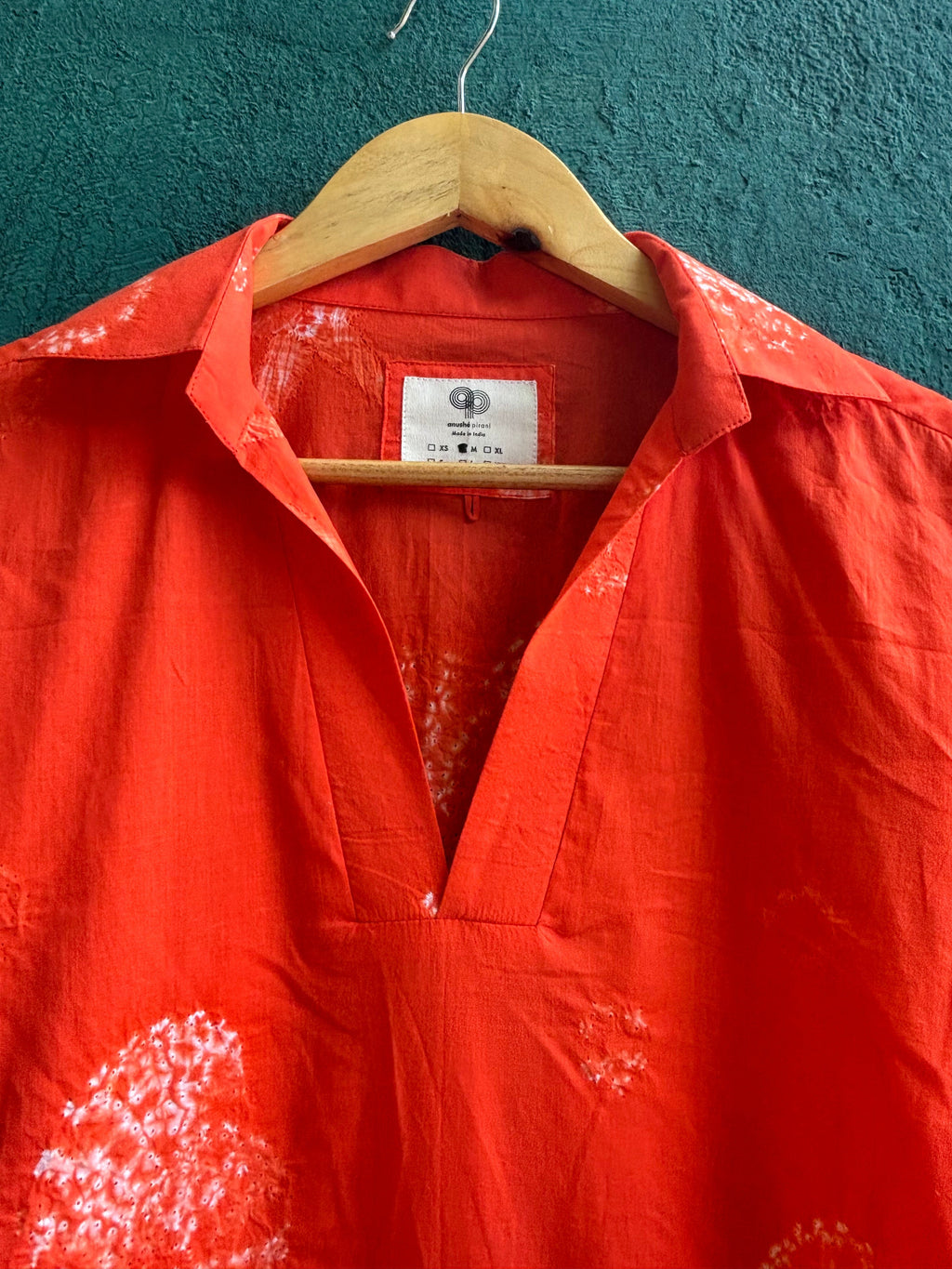 Beachcomber Shirt at Kamakhyaa by anushé pirani. This item is Cotton, Men Shirts, Menswear, Moana, Orange, Recycled Cotton, Resort Wear, Shibori Dyes, Under $150