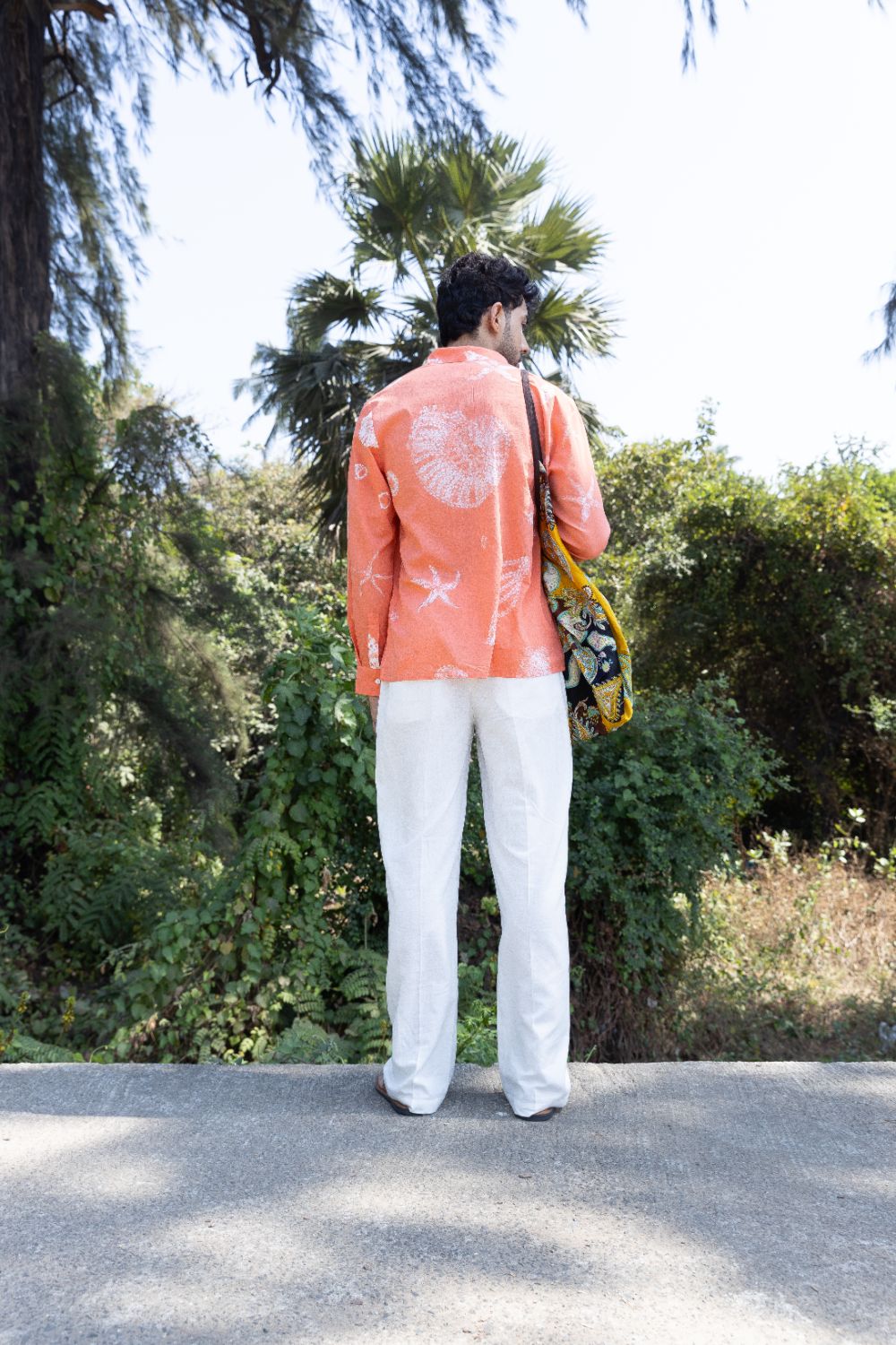Beachcomber Shirt at Kamakhyaa by anushé pirani. This item is Cotton, Men Shirts, Menswear, Moana, Orange, Recycled Cotton, Resort Wear, Shibori Dyes, Under $150