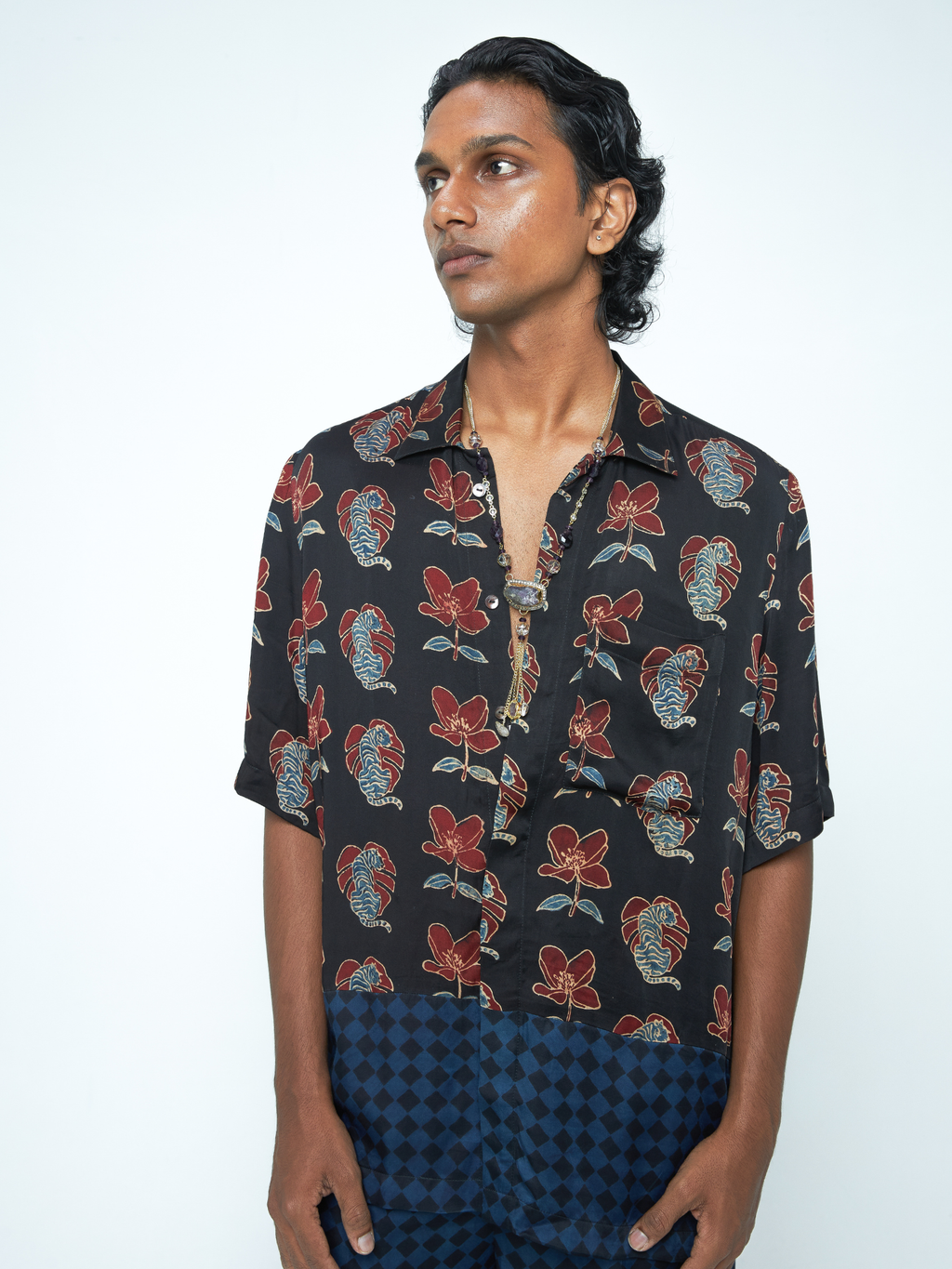Beast Shirt at Kamakhyaa by Anushé Pirani. This item is Bloom After Dark by Anushe Pirani, Menswear, Midnight Blueprint, Tops & Shirts, Under $50