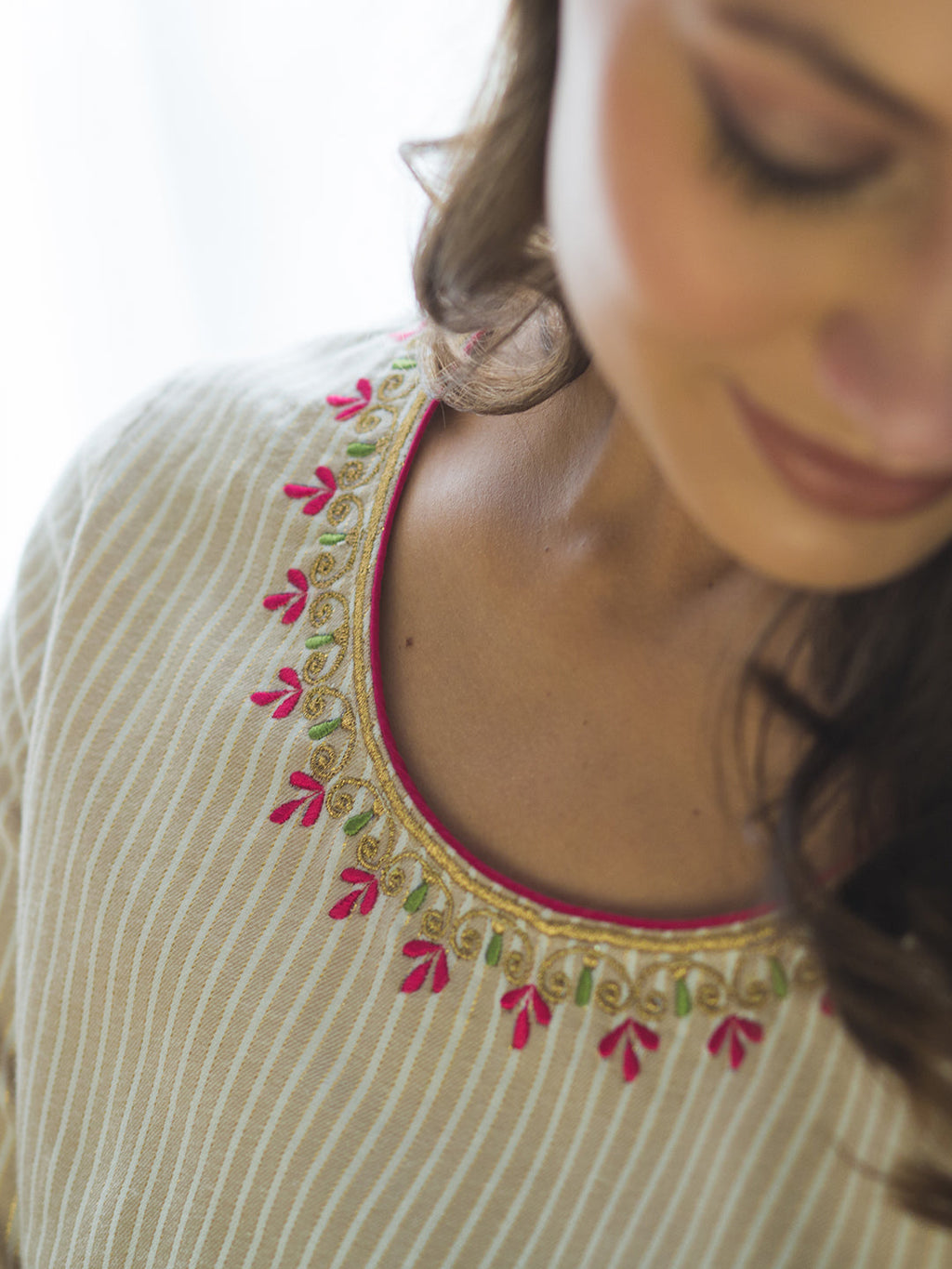 Beige Cotton Gharara Set at Kamakhyaa by RoohbyRidhimaa. This item is Beige, Casual Wear, Chiffon, Cotton, Gharara Sets, Regular Fit, Toxin free, Zari Embroidered