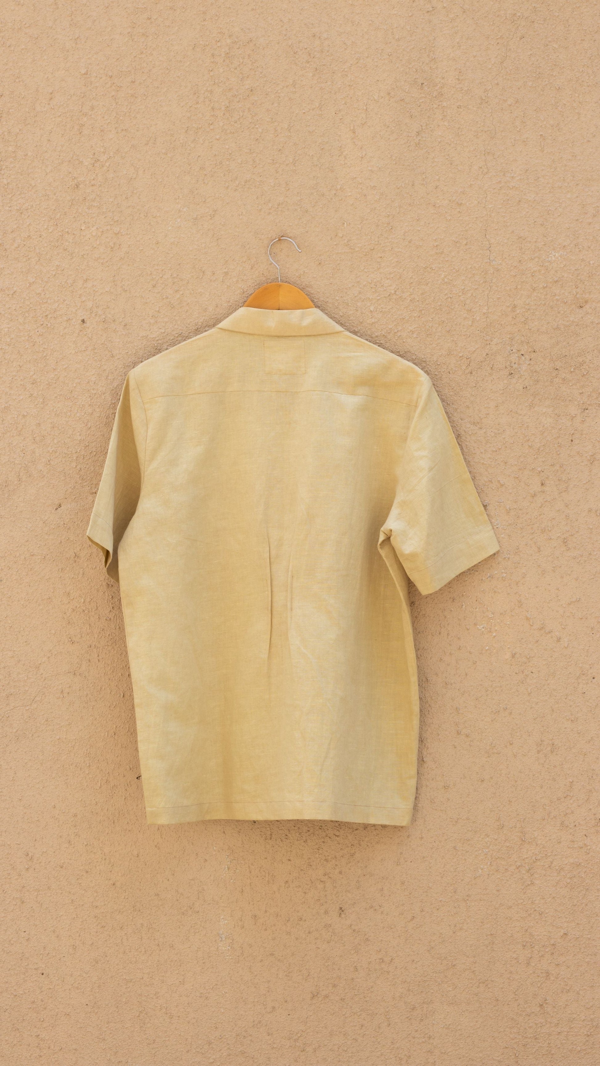 Beige Cotton Shirt at Kamakhyaa by Anushé Pirani. This item is Beige, Casual Wear, Cotton, Cotton Hemp, For Him, Handwoven, Hemp, Menswear, Regular Fit, Shibumi Collection, Shirts, Solids, Tops