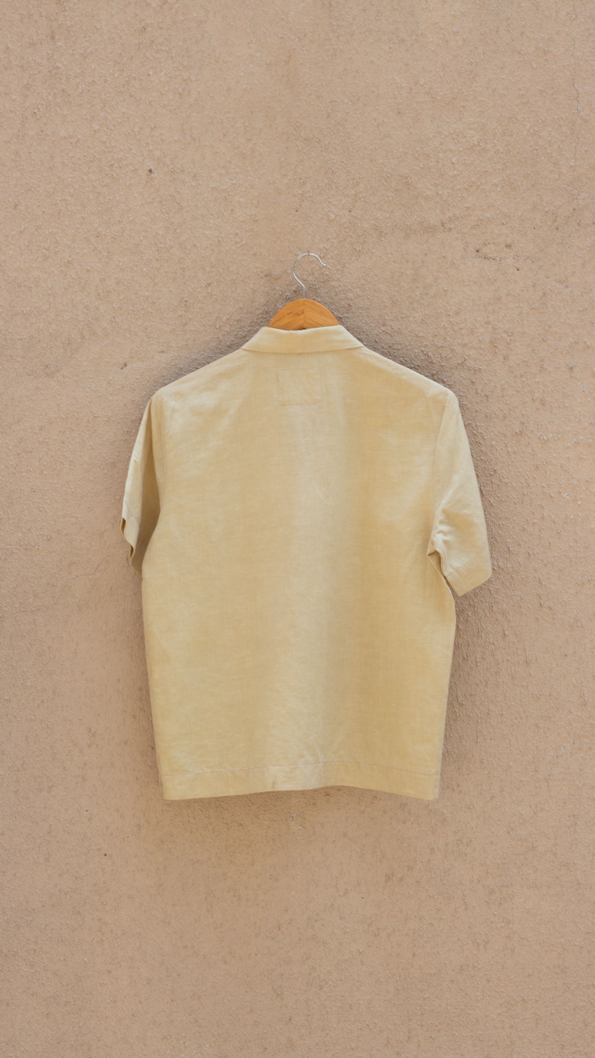 Beige Solid Cotton Shirt at kamakhyaa.com by Anushé Pirani. This item is Beige, Casual Wear, Console Collection List, Cotton, Handwoven, Hemp, Relaxed Fit, Shibumi by Anushe Pirani, Shirt, Shirts, Solids, Womenswear