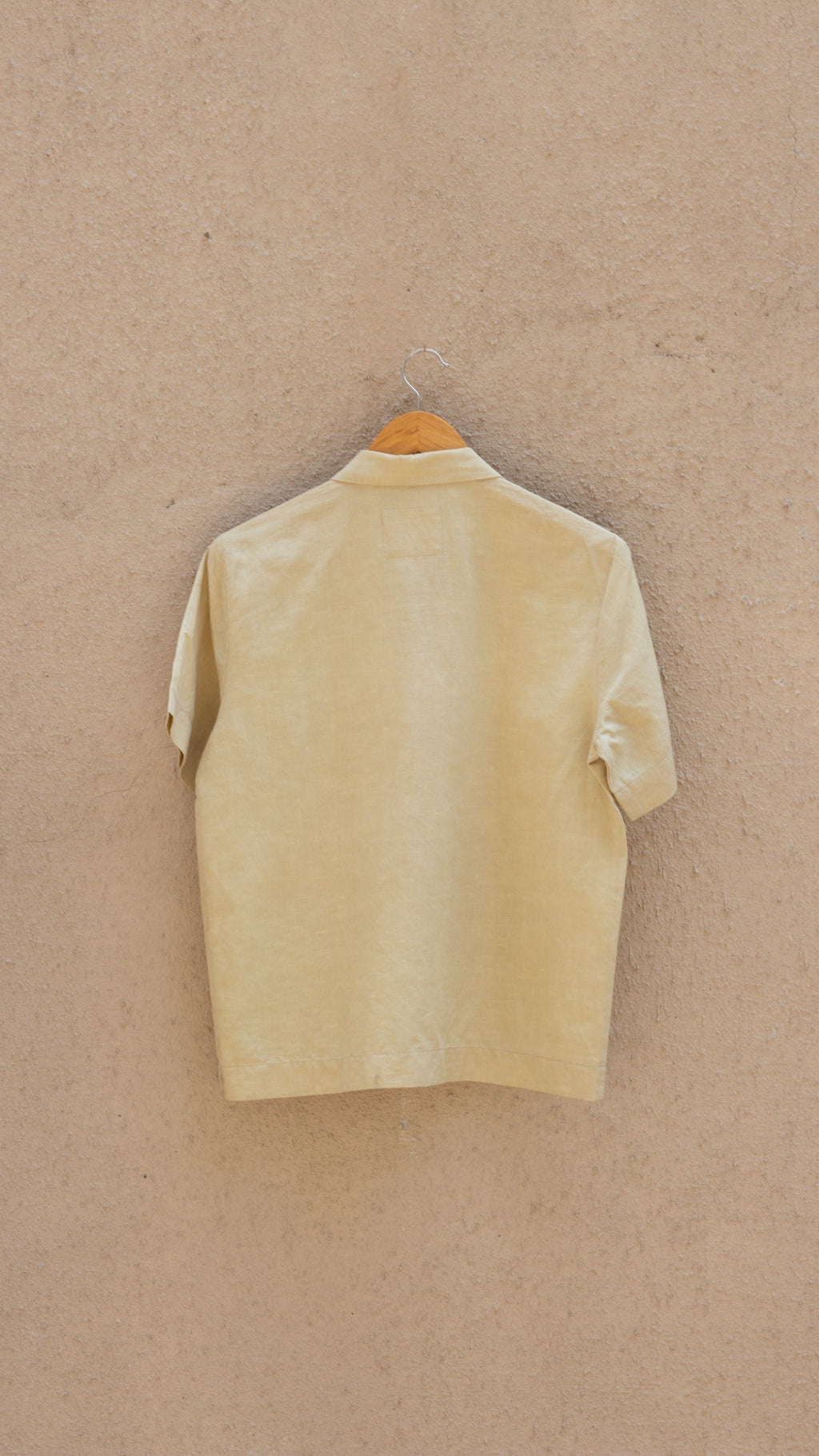 Beige Solid Cotton Shirt at Kamakhyaa by Anushé Pirani. This item is Beige, Casual Wear, Cotton, Handwoven, Hemp, Relaxed Fit, Shibumi by Anushe Pirani, Shirt, Shirts, Solids, Womenswear