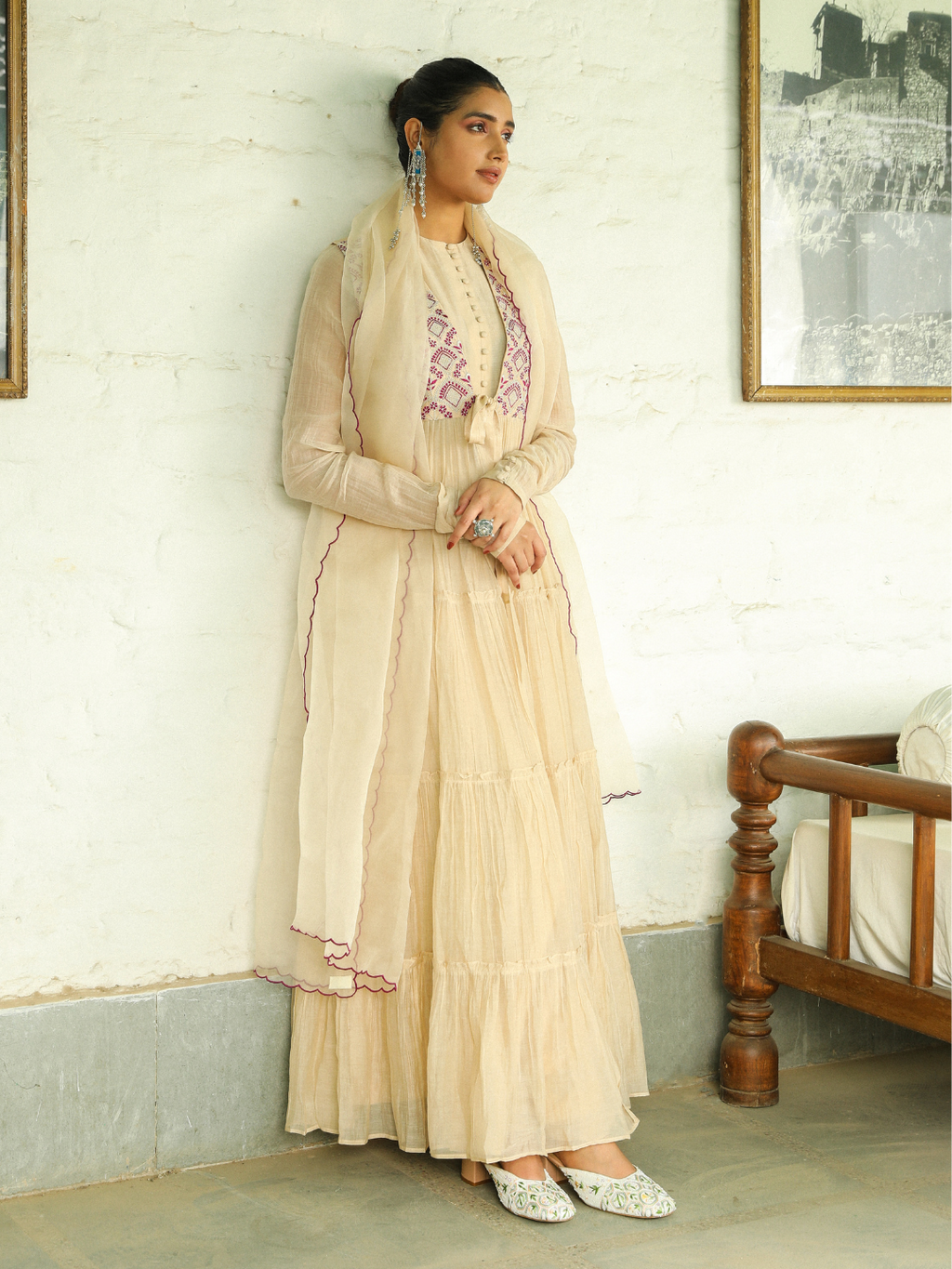 Beige Zari Embroidered Kurta Set with Dupatta at Kamakhyaa by RoohbyRidhimaa. This item is Beige, Chanderi Silk, Dupattas, Embroidered, Festive Wear, Handloom Silk, Handloom Silk Chanderi, Kurta Set with Dupattas, Kurta Sets, Organza, Regular Fit, Resham, Resham Embroidered, Silk Chanderi, Toxin free, Zari Embroidered