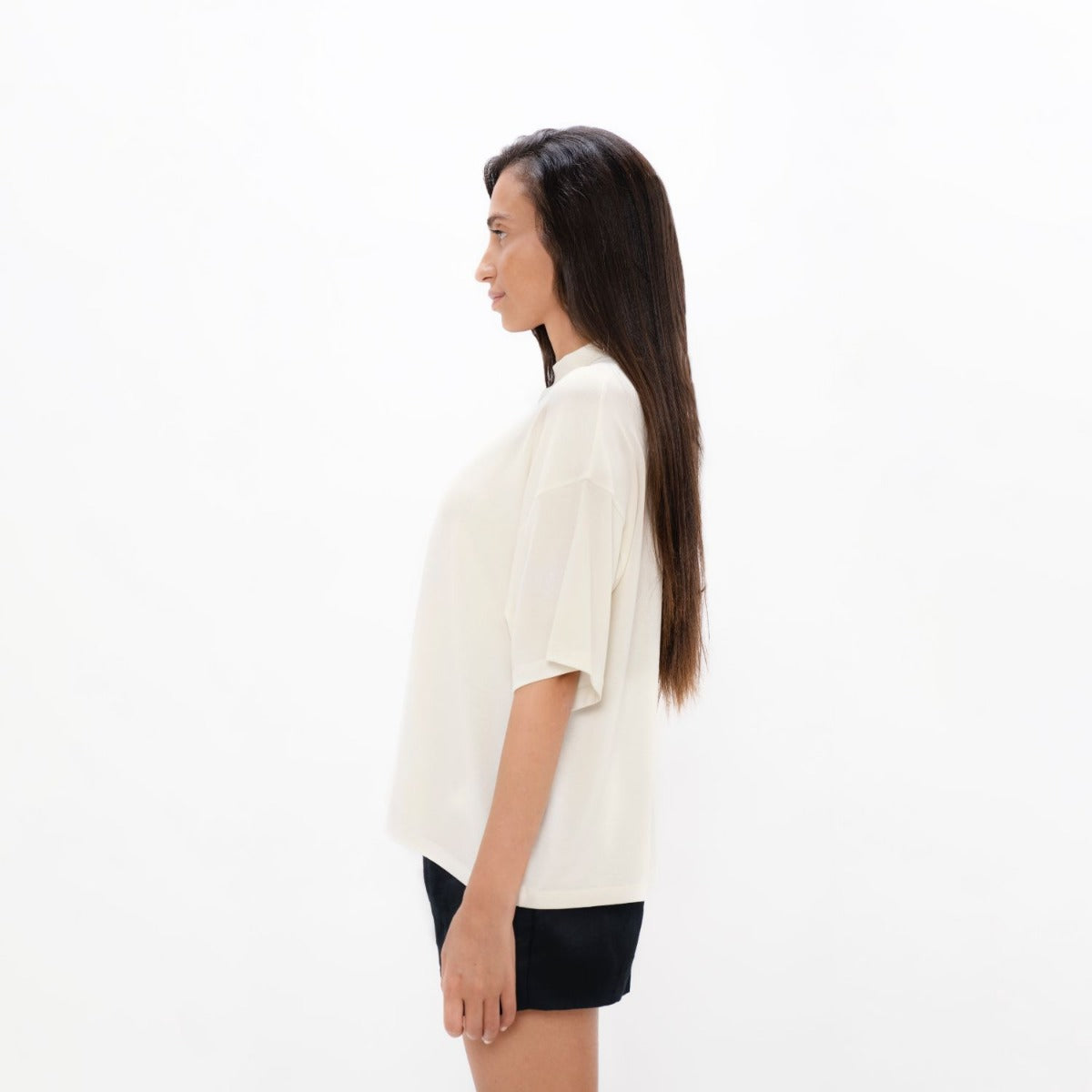 Beirut - Boxy Tee - Powder at Kamakhyaa by 1 People. This item is Elastane, Made from Natural Materials, PYRATEX, Seacell, T-Shirts, Tee, Tencel, Tops, White