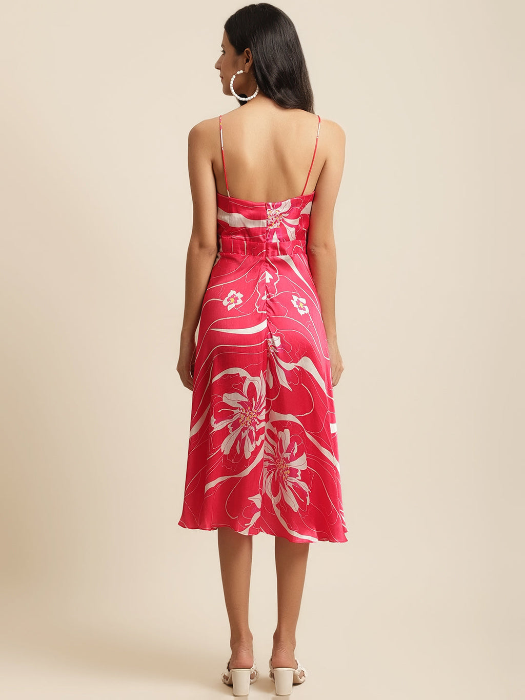 Bemberg Silk Red Fit & Flare Dress at Kamakhyaa by Ewoke. This item is Bemberg Silk, cute dress, day dress, fit and flare, fit and flare dress, Floral, Nostalgia's Thread by Ewoke, Party Wear, printed dress, sale, sustainable fashion, Under $100