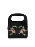 Black Embroidered Crossbody Bag at Kamakhyaa by Green Hermitage. This item is Apple Leather, Black, Crossbody Bags, Free Size, Hemp, Lyocell, Party Wear, Recycled, Thread Work Embroidery