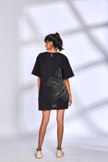 Black Embroidery Mini Dress at Kamakhyaa by Hasttvam. This item is Black, Cotton, Embroidered, Natural dyes, Relaxed Fit, Respondible production and Vegan