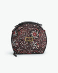 Black Hand Bag at Kamakhyaa by The Indian Trunk. This item is Artisan Made, Batik Prints, Black, Casual Wear, Free Size, Hand Bags, leather, Modal Satin