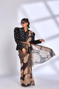 Black Kota Doria Saree at Kamakhyaa by Hasttvam. This item is Black, Festive Wear, Floral, Kota Doria, Natural dyes, Relaxed Fit, Respondible production and Vegan