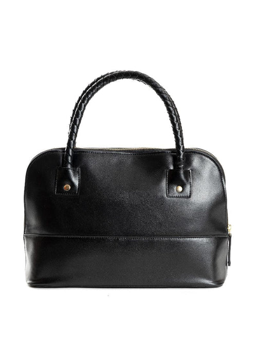 Black Office Wear Shoulder Bag at Kamakhyaa by Green Hermitage. This item is Black, Cactus Leather, Free Size, Hemp, Lyocell, Office Wear, Recycled, Shoulder Bags, Solids