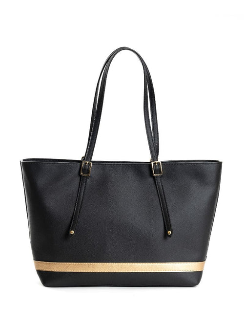 Black Office Wear Tote Bag at Kamakhyaa by Green Hermitage. This item is Back, Cactus Leather, Free Size, Hemp, Lyocell, Office Wear, Recycled, Solids, Tote Bags