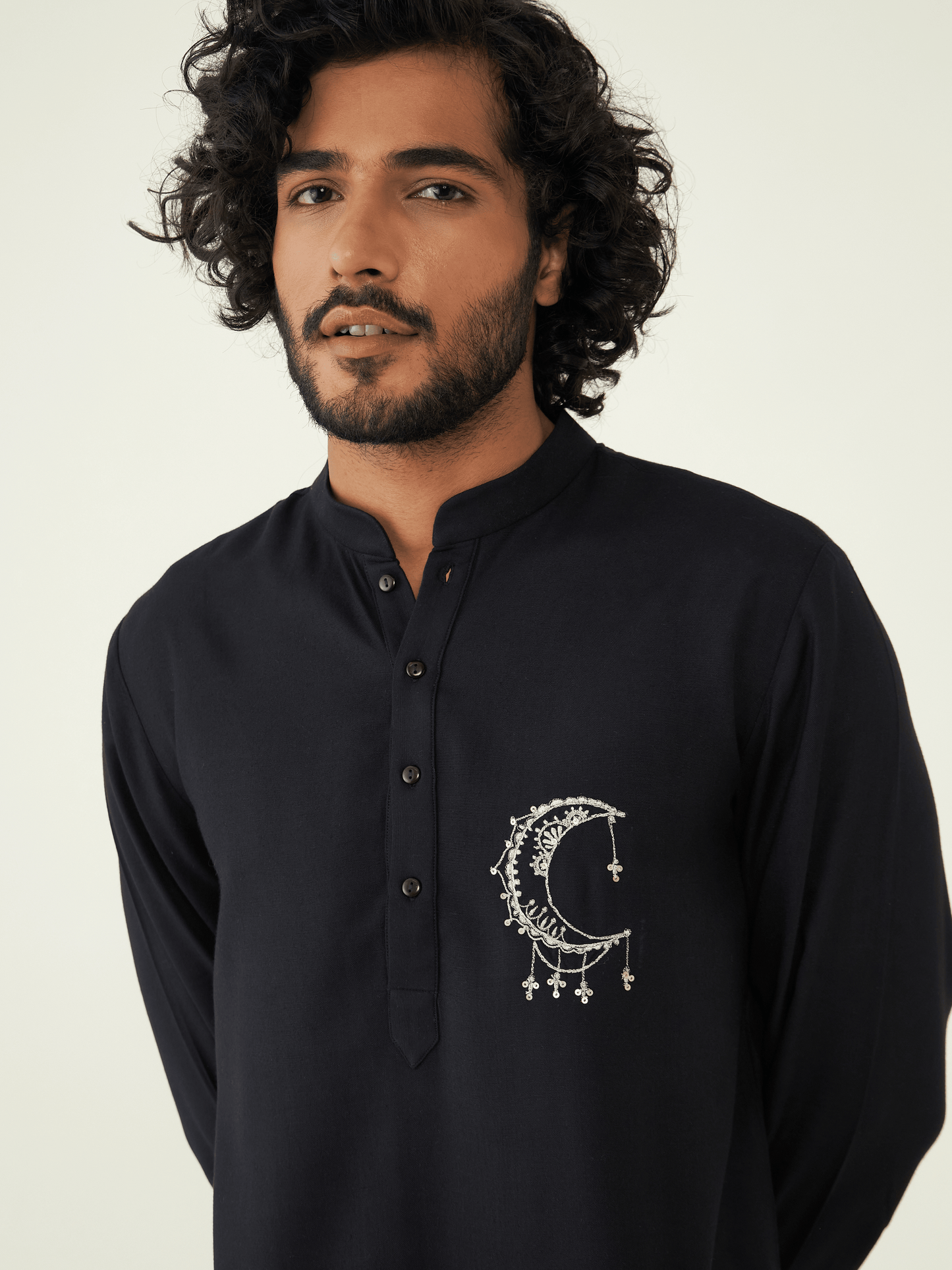 Black Silk Rayon Kurta Set at Kamakhyaa by RoohbyRidhimaa. This item is Black, Festive Wear, Kurta Pant Sets, Men Kurta Pant Sets, Menswear By RoohbyRidhimaa, Qala By RoohbyRidhimaa, Rayon, Regular Fit, Silk Rayon, Solids