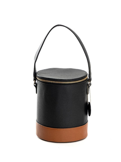 Black Solid Bucket Bag at Kamakhyaa by Green Hermitage. This item is Apple Leather, Black, Bucket Bags, Casual Wear, Free Size, Hemp, Lyocell, Recycled, Solids