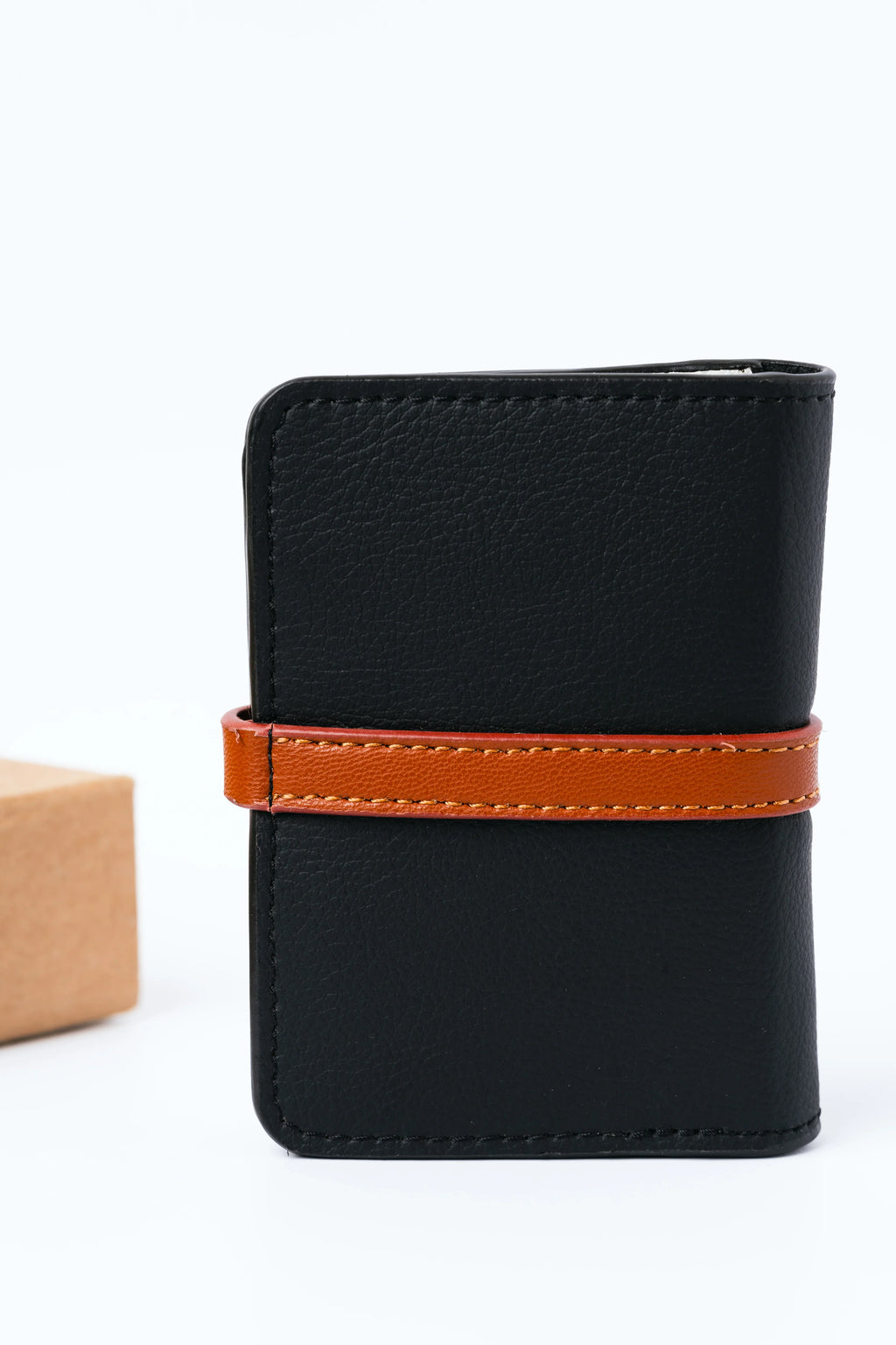 Black Solid Cardholder at Kamakhyaa by Green Hermitage. This item is Black, Cactus Leather, Cardholders, Free Size, Hemp, Lyocell, Office Wear, Recycled, Solids