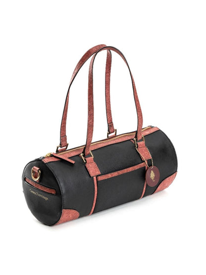 Black Solid Duffle Bag at Kamakhyaa by Green Hermitage. This item is Black, Cactus Leather, Casual Wear, Coconut Leather, Duffle Bags, Free Size, Hemp, Lyocell, Recycled, Solids