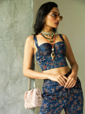 Bloom Corset at Kamakhyaa by Anushé Pirani. This item is Bloom After Dark by Anushe Pirani, Midnight Blueprint, Tops & Shirts, Under $200, Woman co-ord sets, Womenswear