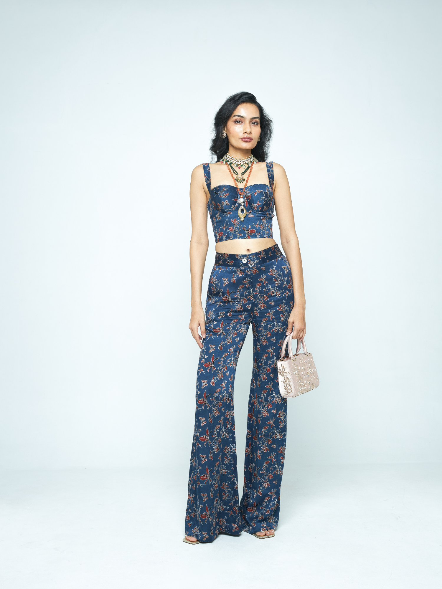 Bloom Corset at Kamakhyaa by Anushé Pirani. This item is Bloom After Dark by Anushe Pirani, Midnight Blueprint, Tops & Shirts, Under $200, Woman co-ord sets, Womenswear