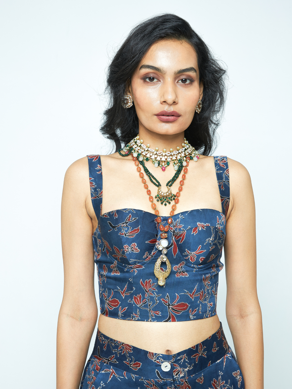 Bloom Corset at Kamakhyaa by Anushé Pirani. This item is Bloom After Dark by Anushe Pirani, Midnight Blueprint, Tops & Shirts, Under $200, Woman co-ord sets, Womenswear