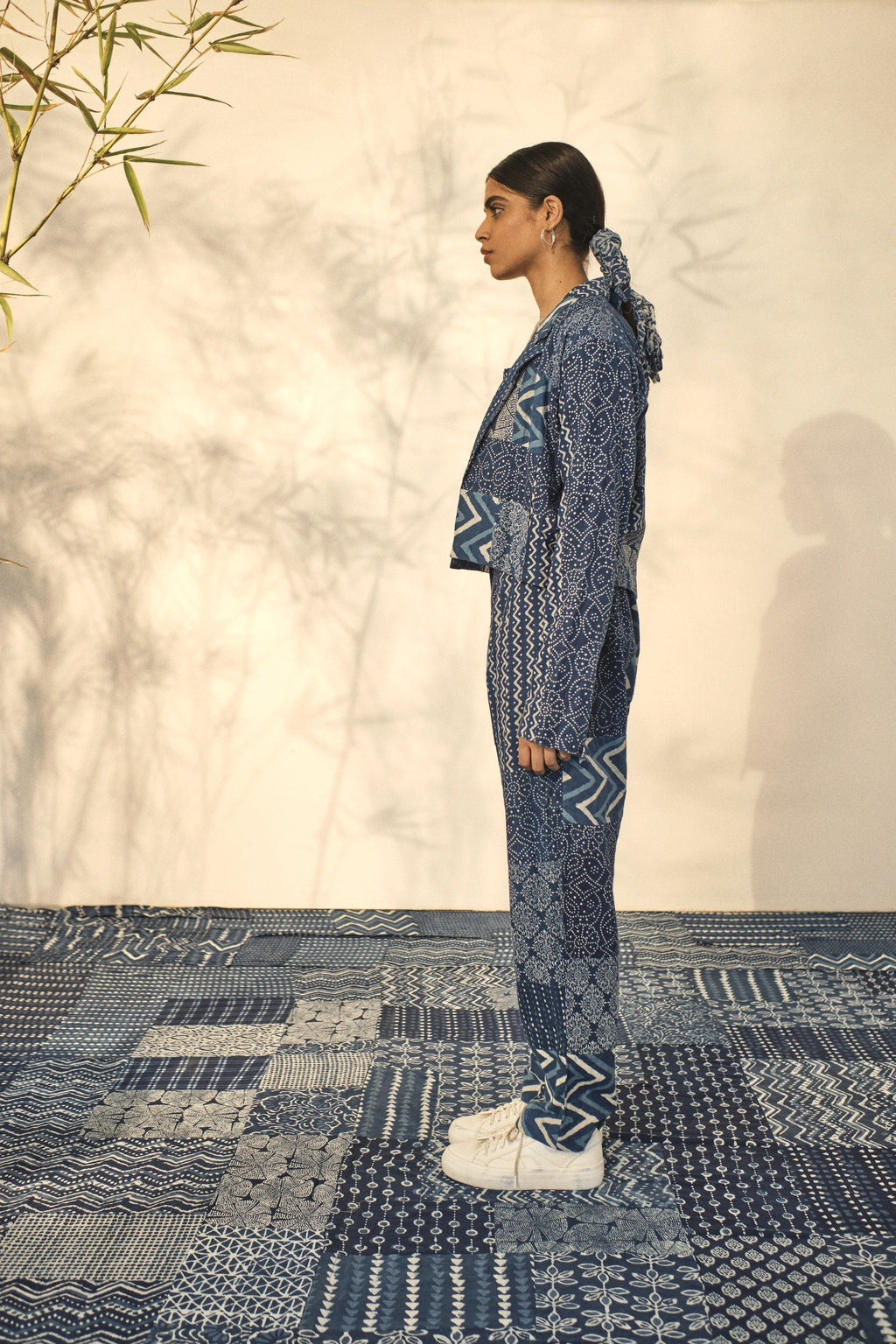 Blue Bagru Prints Blazer at Kamakhyaa by Akashii Clothing. This item is 100% Blue Indigo Cotton, Bagru Prints, Blazers, Blue, Casual Wear, handmade, Neeli by Akashi Clothing, Organic, Regular Fit