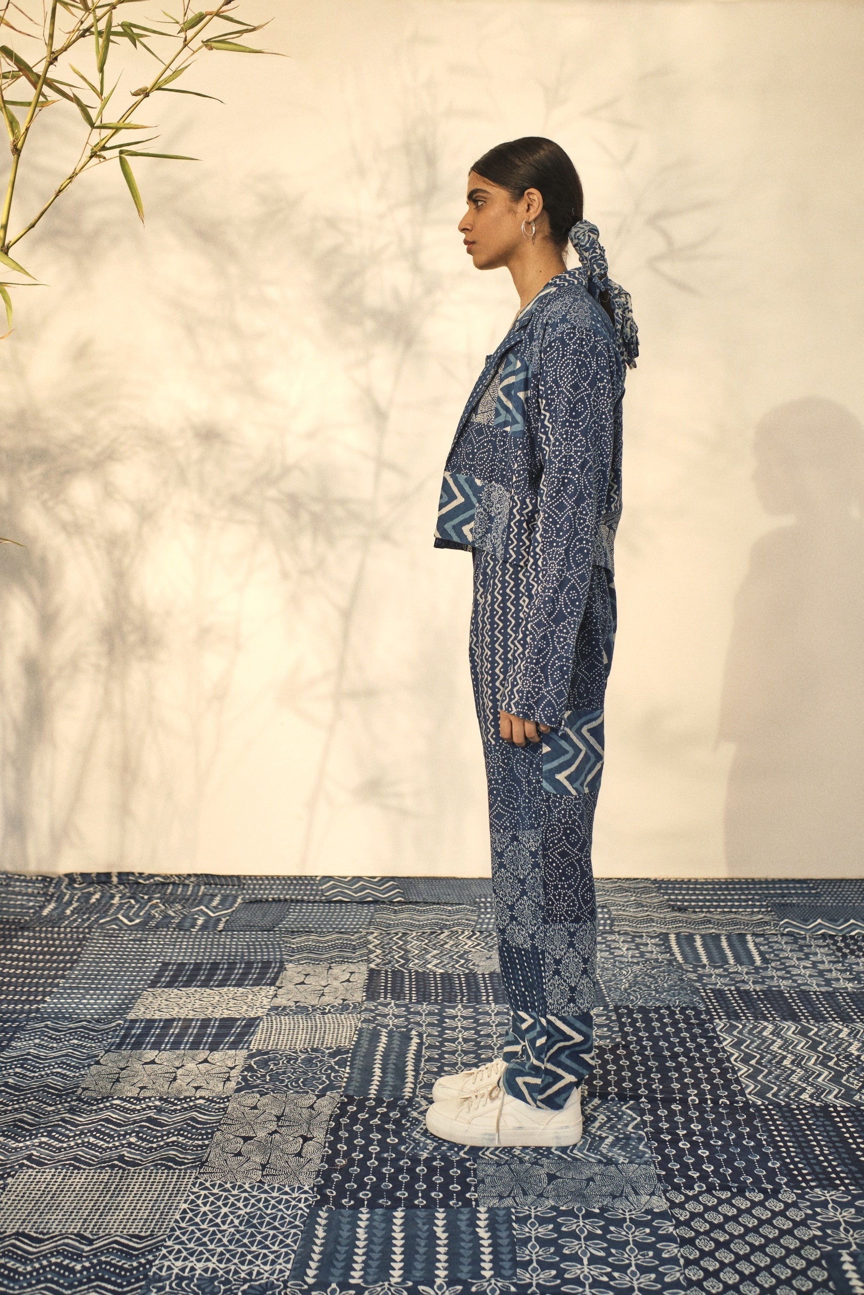 Blue Bagru Prints Blazer at Kamakhyaa by Akashii Clothing. This item is 100% Blue Indigo Cotton, Bagru Prints, Blazers, Blue, Casual Wear, handmade, Neeli by Akashi Clothing, Organic, Regular Fit