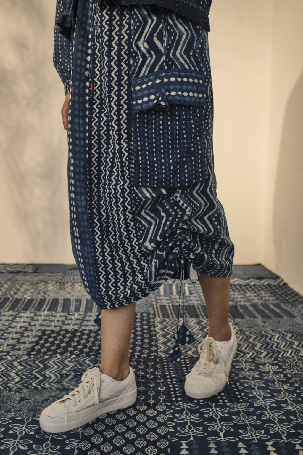 Blue Bagru Prints Skirt at Kamakhyaa by Akashii Clothing. This item is 100% Blue Indigo Cotton, Bagru Prints, Blue, Casual Wear, handmade, Neeli by Akashi Clothing, Organic, Regular Fit, Skirts