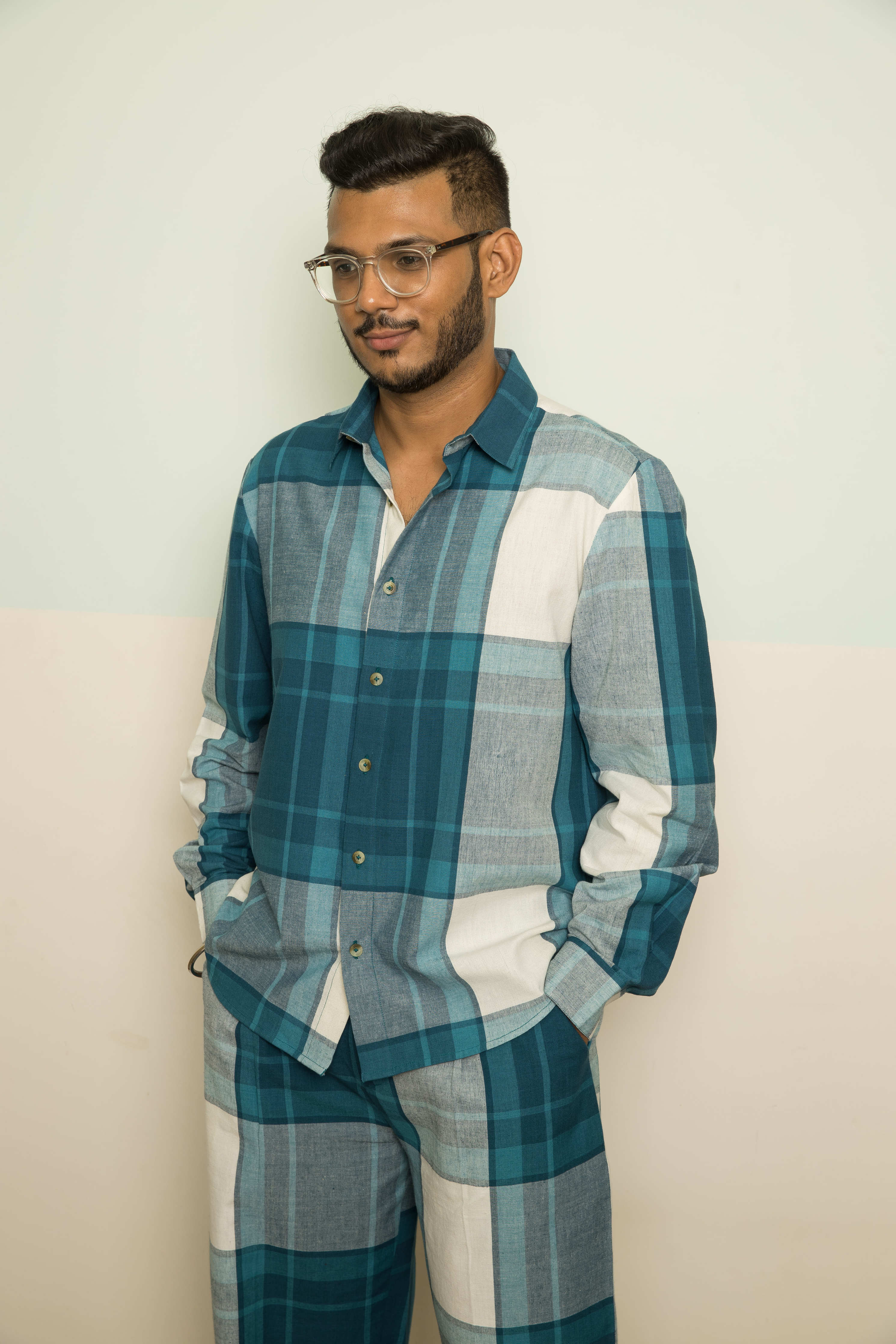 Blue Casual Mens Co-ord