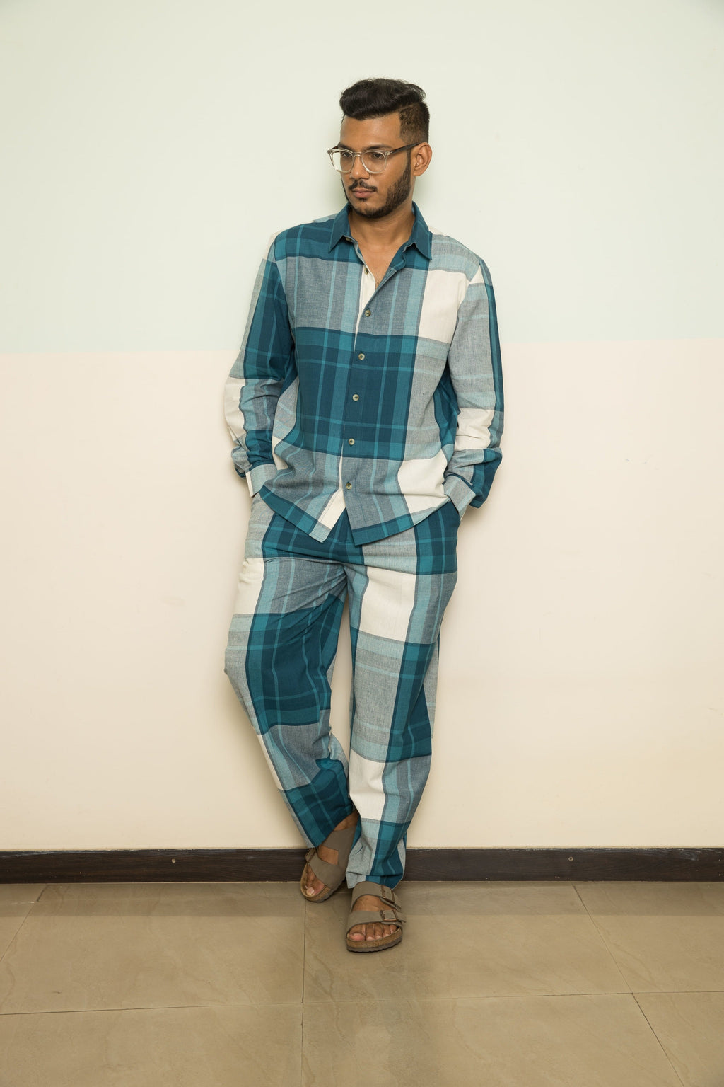 Blue Casual Mens Co-ord