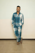 Blue Casual Mens Co-ord