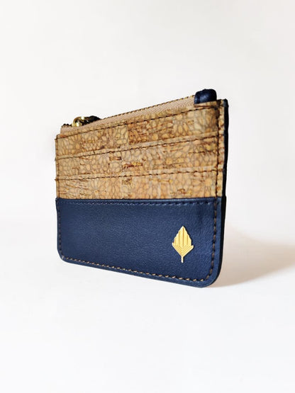 Blue Casual Wear Cardholder at Kamakhyaa by Green Hermitage. This item is Apple Leather, Blue, Cardholders, Casual Wear, Cork, Free Size, Hemp, Lyocell, Recycled, Textured