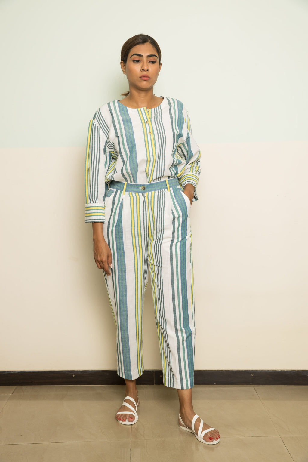 Blue Cotton Casual Co-ord