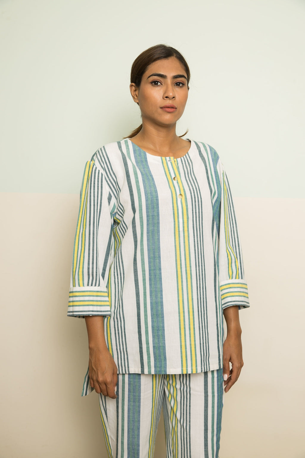 Blue Cotton Casual Co-ord