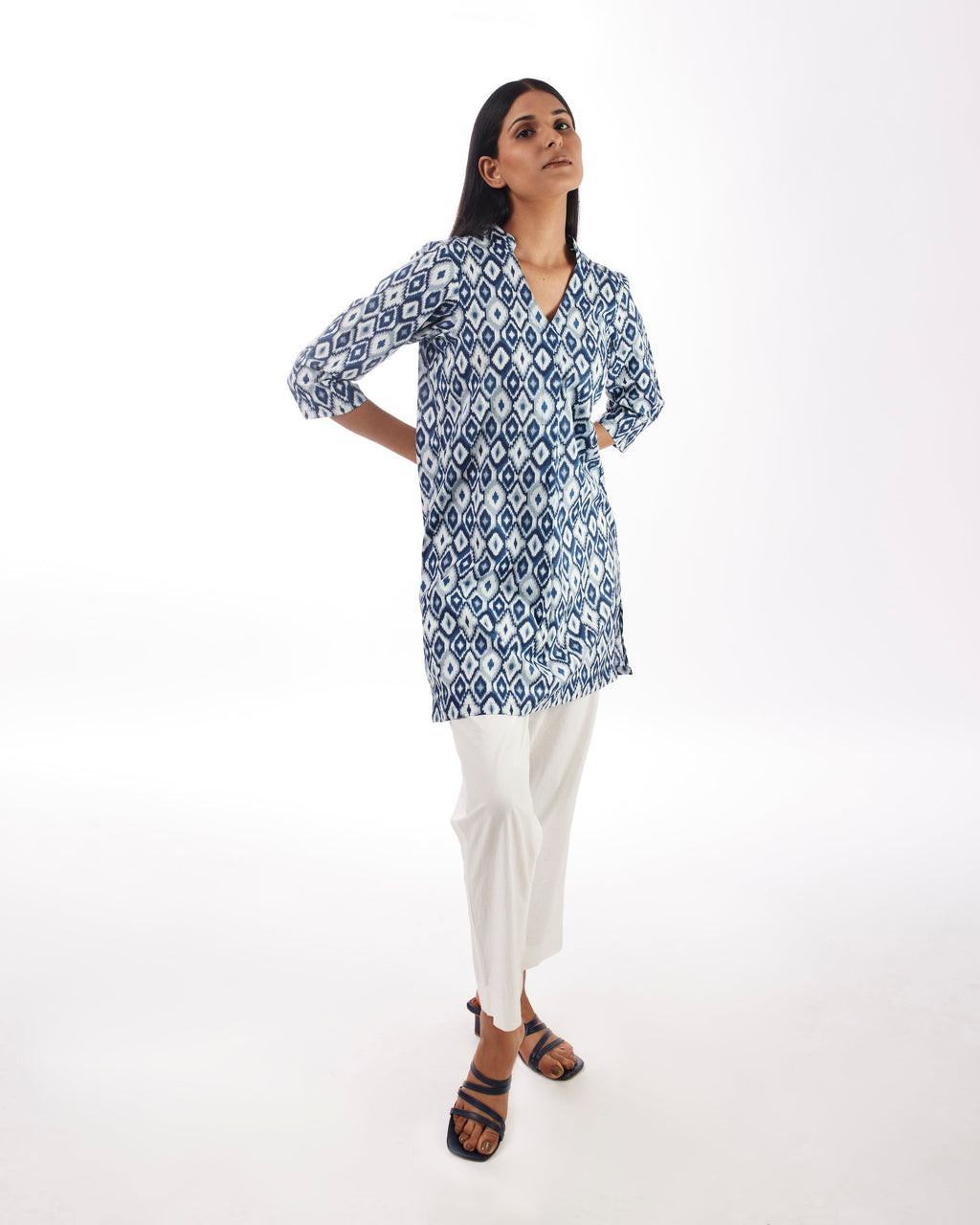 Blue Printed Top With Pant Set at Kamakhyaa by Kamakhyaa. This item is 100% pure cotton, Blue, Casual Wear, Co-ord Sets, KKYSS, Natural, Office, Office Wear Co-ords, Prints, Relaxed Fit, Summer Sutra, Womenswear