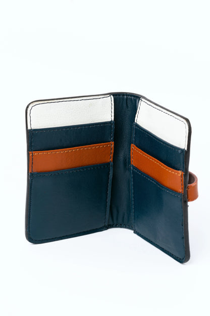 Blue Solid Cardholder at Kamakhyaa by Green Hermitage. This item is Blue, Cactus Leather, Cardholders, Free Size, Hemp, Lyocell, Office Wear, Recycled, Solids