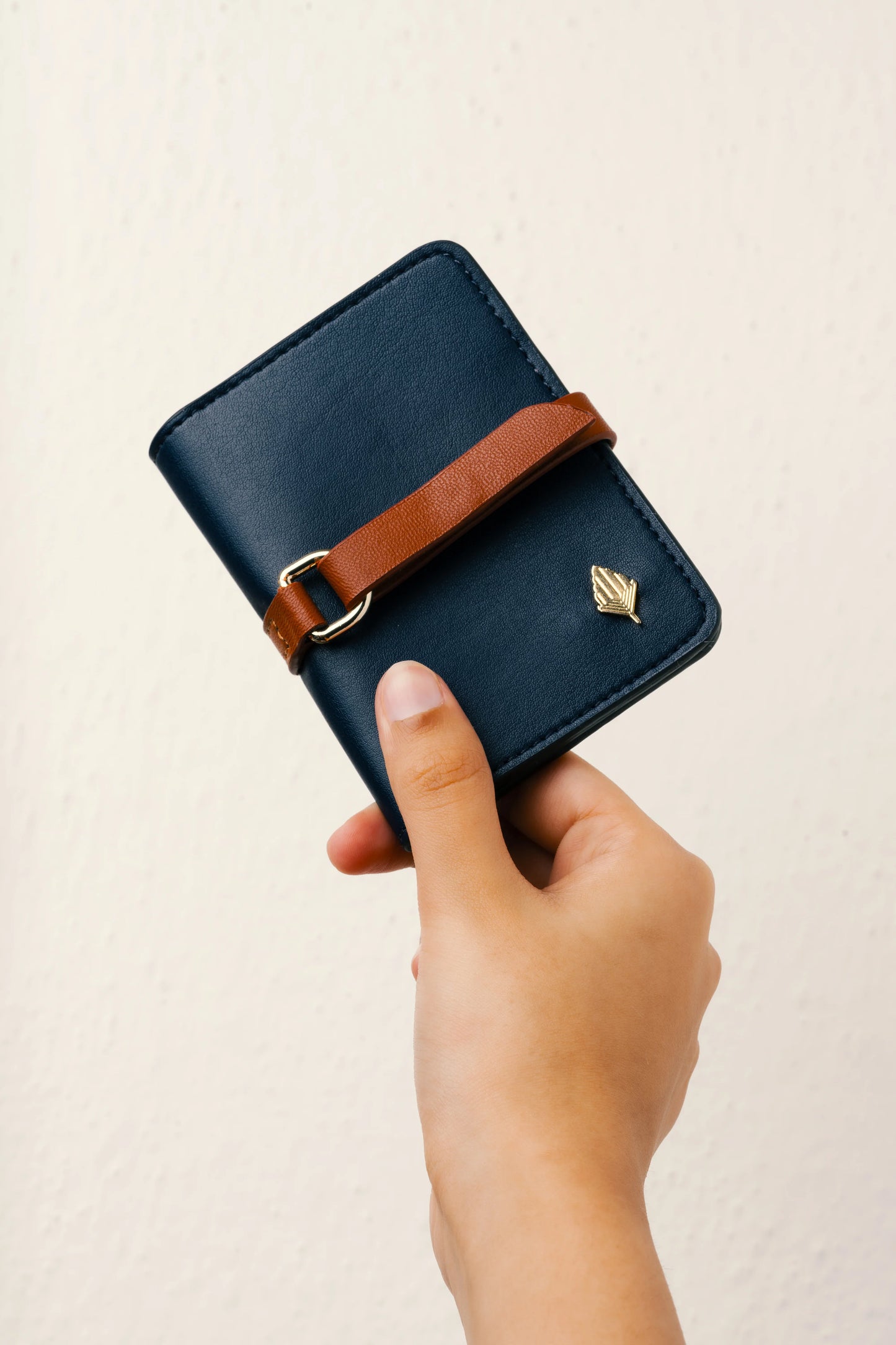 Blue Solid Cardholder at Kamakhyaa by Green Hermitage. This item is Blue, Cactus Leather, Cardholders, Free Size, Hemp, Lyocell, Office Wear, Recycled, Solids