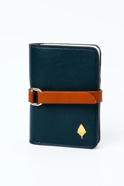 Blue Solid Cardholder at Kamakhyaa by Green Hermitage. This item is Blue, Cactus Leather, Cardholders, Free Size, Hemp, Lyocell, Office Wear, Recycled, Solids