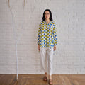 Blue Willow at Kamakhyaa by Taro. This item is Artisan made, Blue, Cotton Mulmul, Shirts, Under $50, Whispers of Summer by Taro