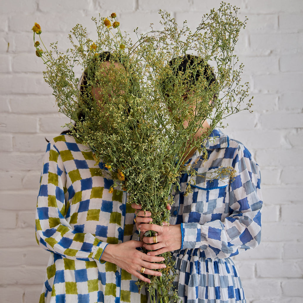 Blue Willow at Kamakhyaa by Taro. This item is Artisan made, Blue, Cotton Mulmul, Shirts, Under $50, Whispers of Summer by Taro