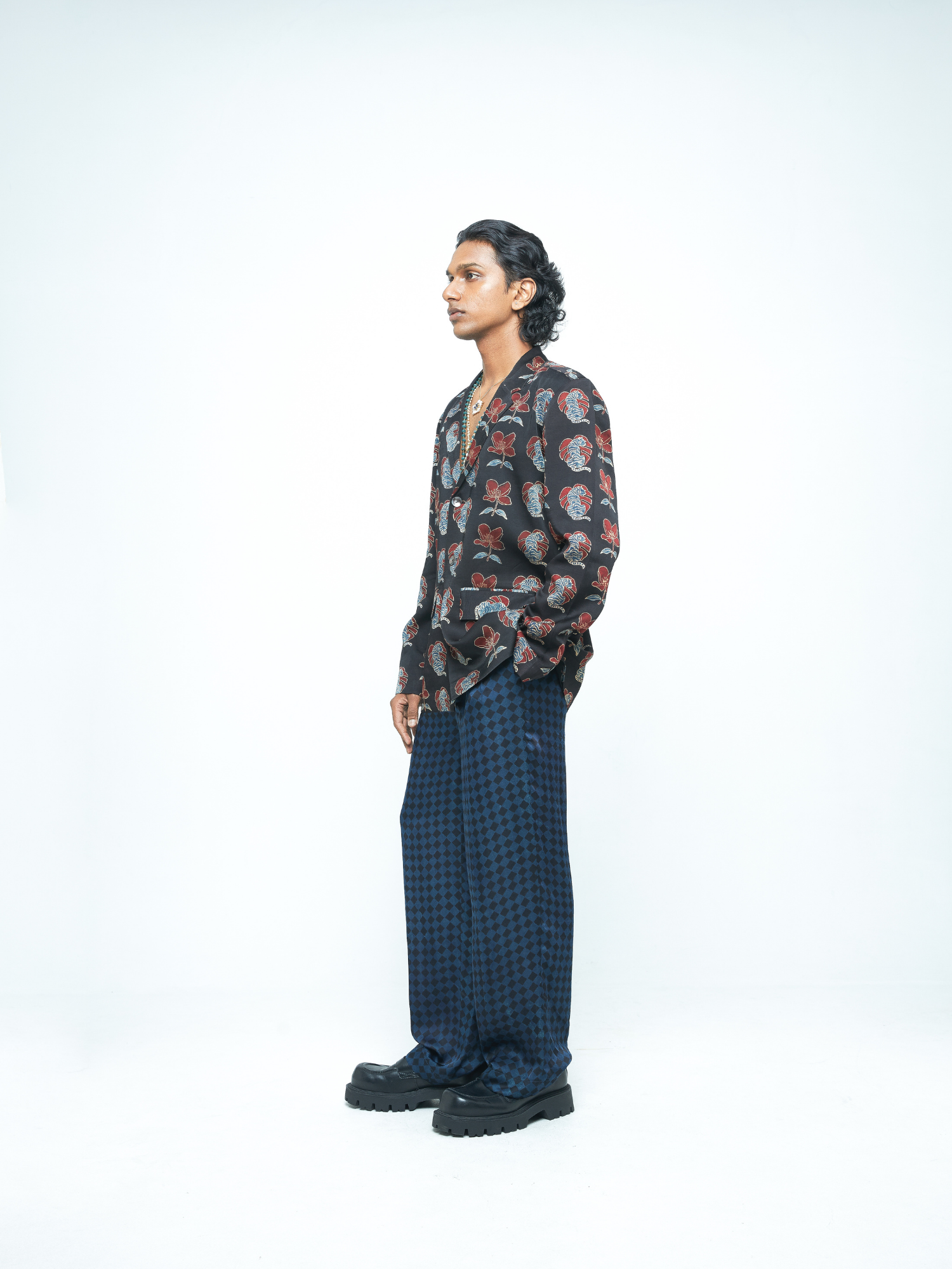 Bold Blazer at Kamakhyaa by Anushé Pirani. This item is Bloom After Dark by Anushe Pirani, Menswear, Midnight Blueprint, T-Shirts & Shirts, Tops & Shirts
