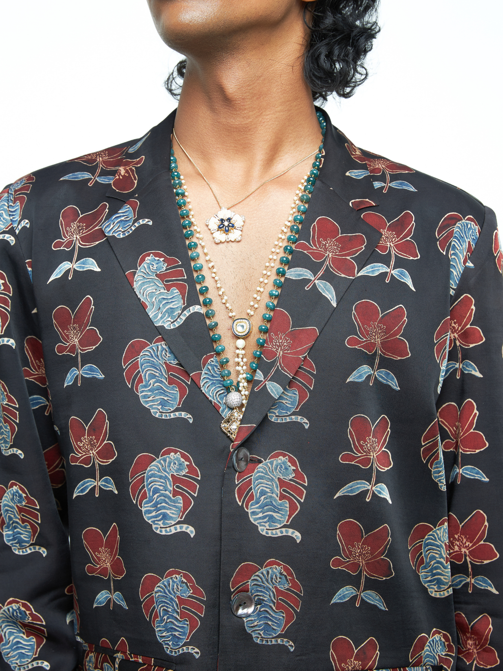 Bold Blazer at Kamakhyaa by Anushé Pirani. This item is Bloom After Dark by Anushe Pirani, Menswear, Midnight Blueprint, T-Shirts & Shirts, Tops & Shirts