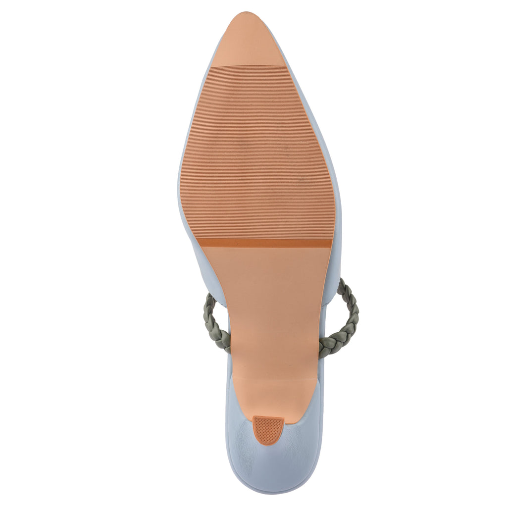 Braided Heels at Kamakhyaa by EK_agga. This item is Baby Blue, Blue, Brunch Wear Footwear, Heels, Light Blue, missing, Pointed Toes Footwear, Sky Blue, Under $50
