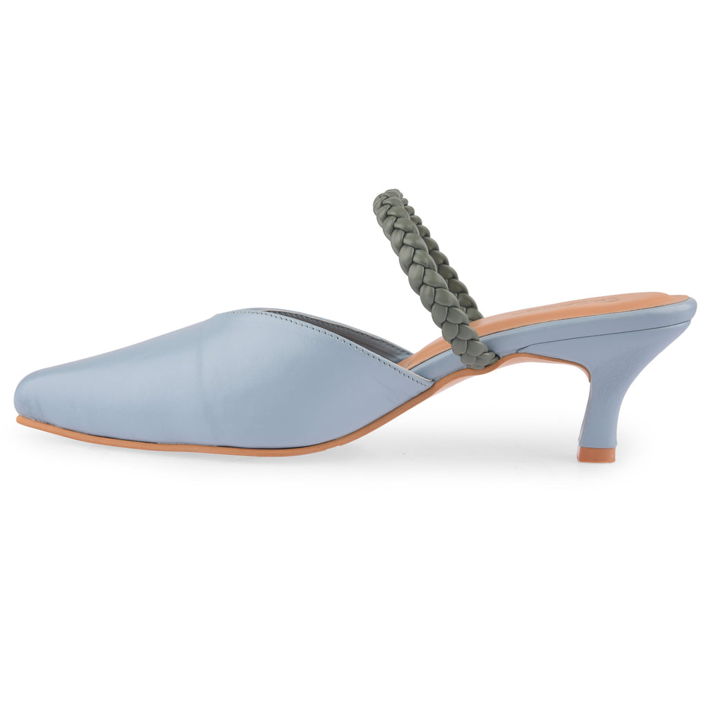 Braided Heels at Kamakhyaa by EK_agga. This item is Baby Blue, Blue, Brunch Wear Footwear, Heels, Light Blue, missing, Pointed Toes Footwear, Sky Blue, Under $50