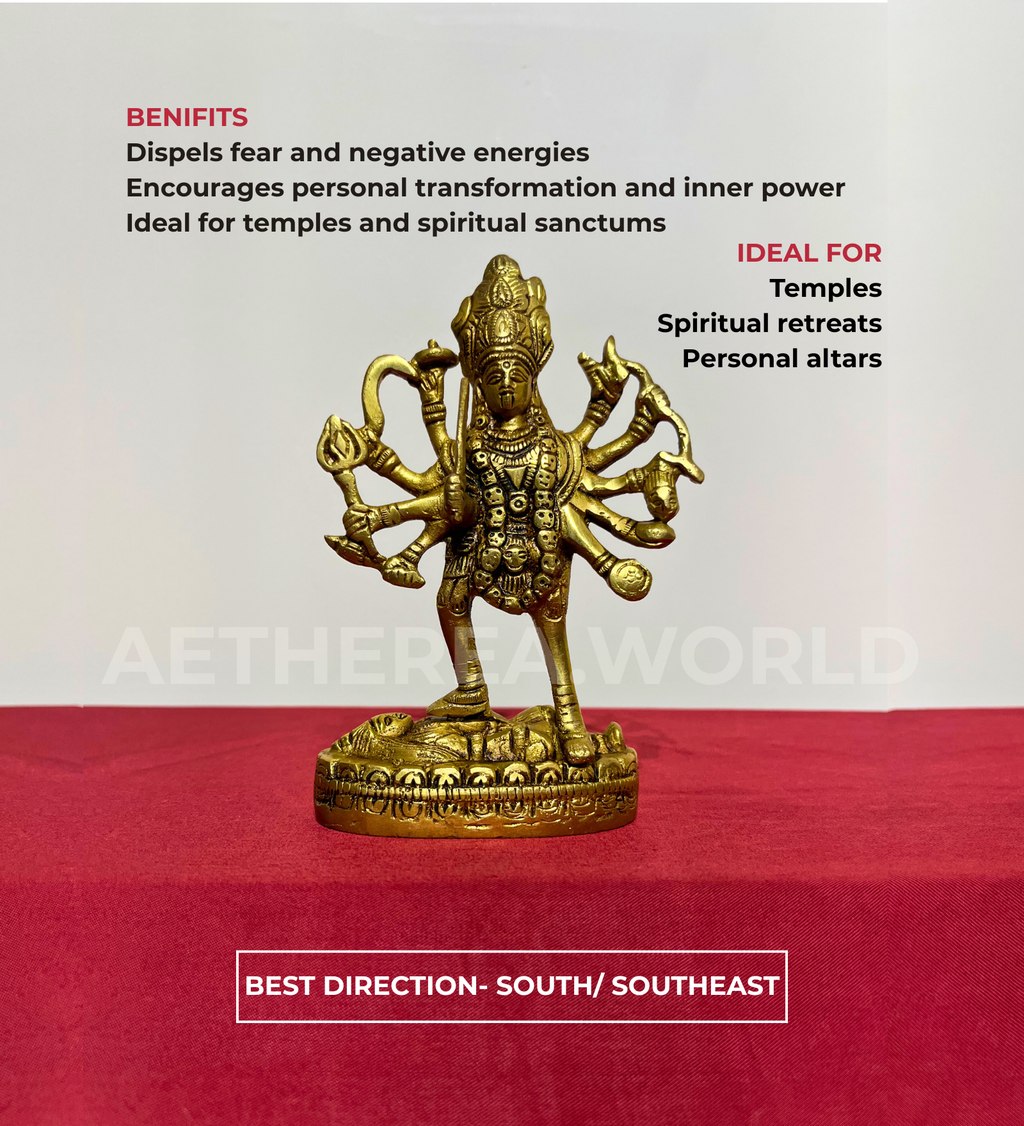 Brass Kali Maa Idol – 100% Pure Brass at Kamakhyaa by Aetherea World. This item is God