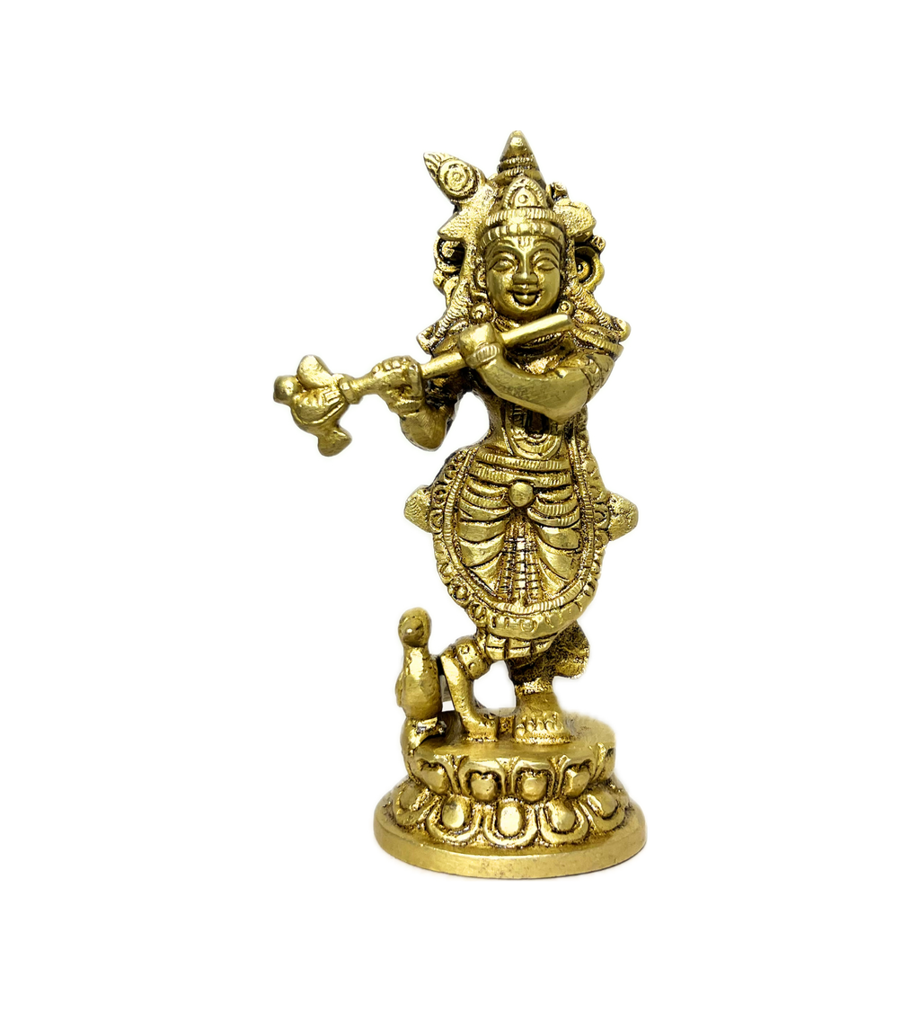 Brass Krishna Idol – 100% Pure Brass at Kamakhyaa by Aetherea World. This item is God