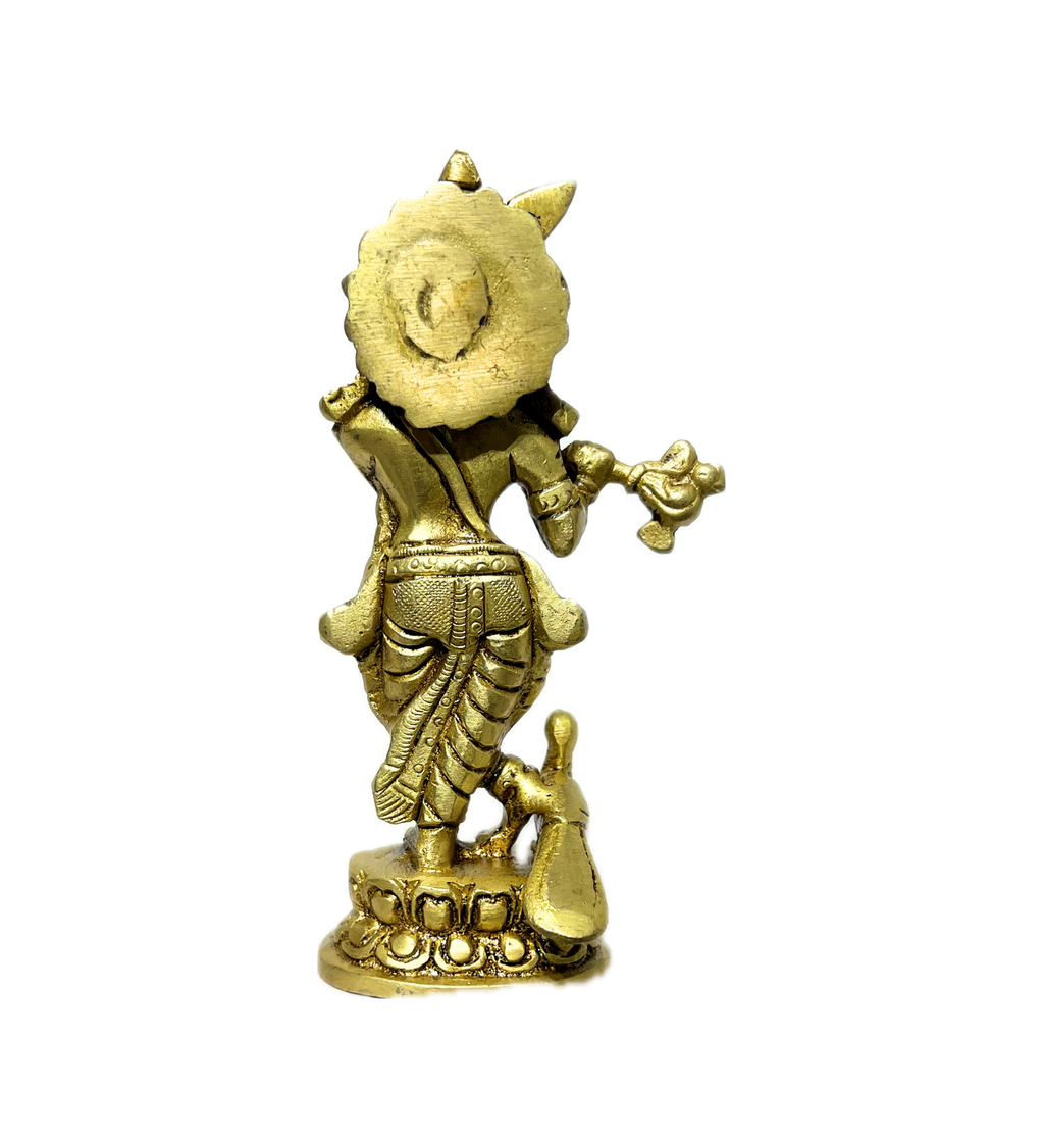 Brass Krishna Idol – 100% Pure Brass at Kamakhyaa by Aetherea World. This item is God
