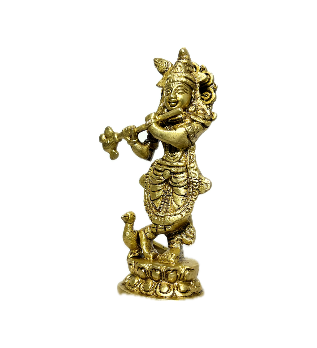 Brass Krishna Idol – 100% Pure Brass at Kamakhyaa by Aetherea World. This item is God