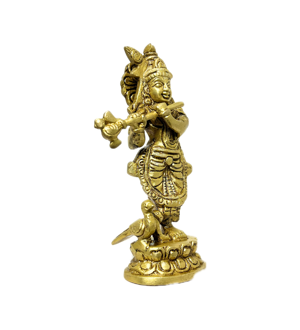 Brass Krishna Idol – 100% Pure Brass at Kamakhyaa by Aetherea World. This item is God