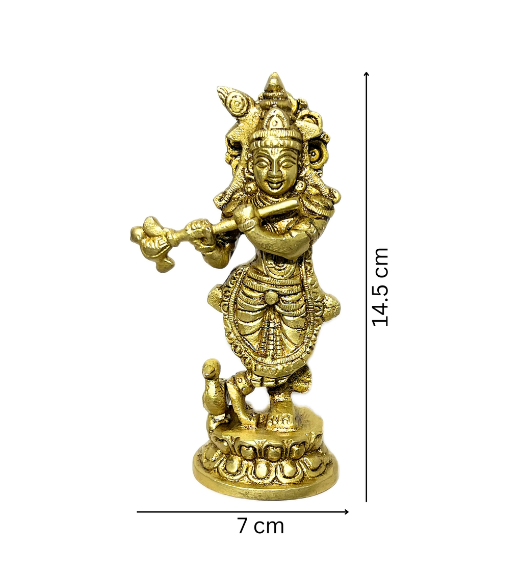 Brass Krishna Idol – 100% Pure Brass at Kamakhyaa by Aetherea World. This item is God
