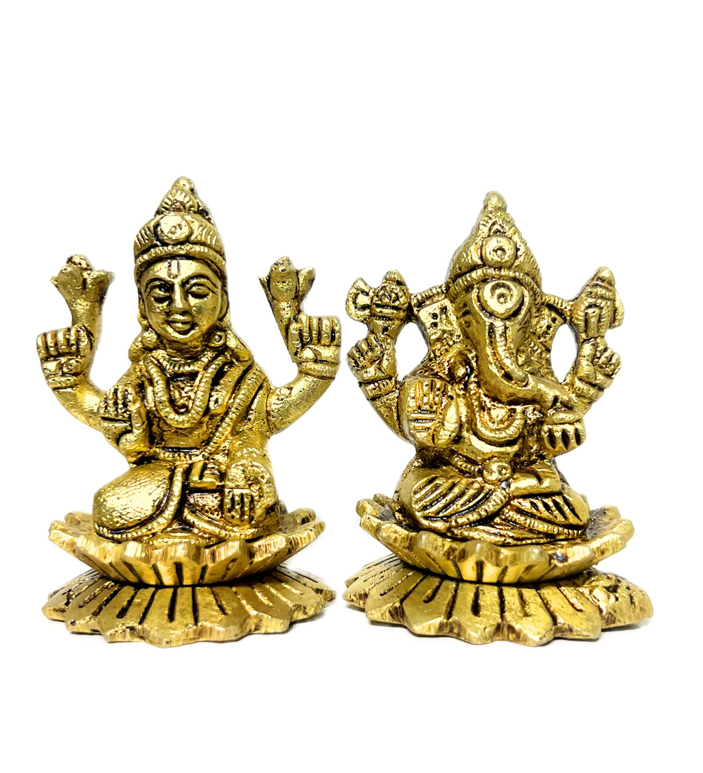 Brass Laxmi Ganesh Idol Set – 100% Pure Brass at Kamakhyaa by Aetherea World. This item is God