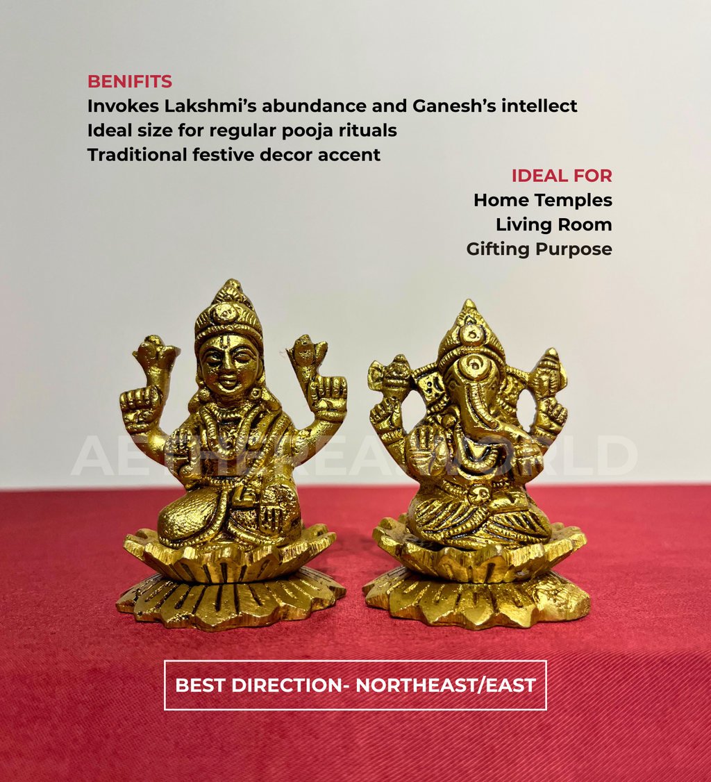 Brass Laxmi Ganesh Idol Set – 100% Pure Brass at Kamakhyaa by Aetherea World. This item is God